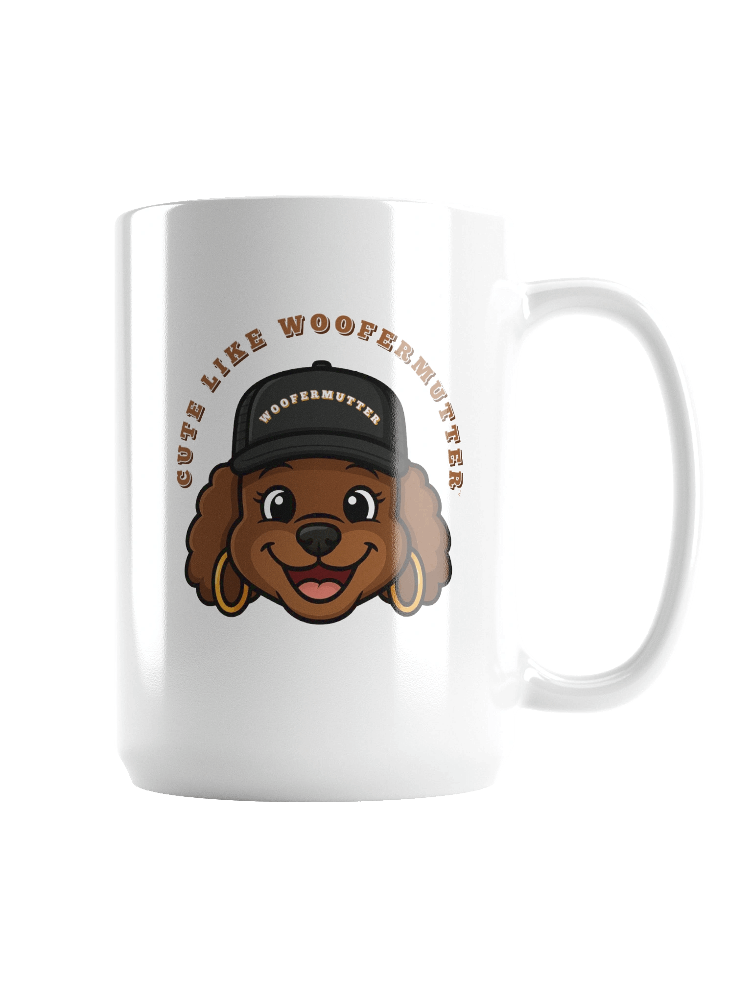 Cute As A WooferMutter™ Brown Poodle White Ceramic Mug product image (4)