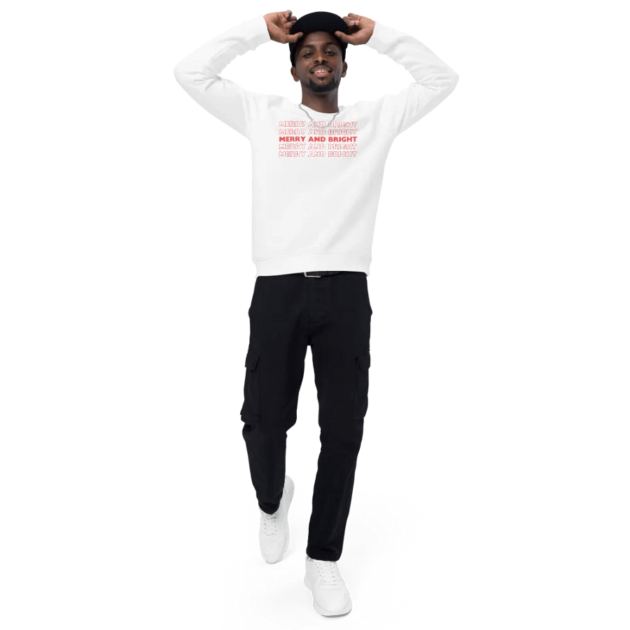 MERRY AND BRIGHT Unisex Organic Raglan Sweatshirt product image (6)