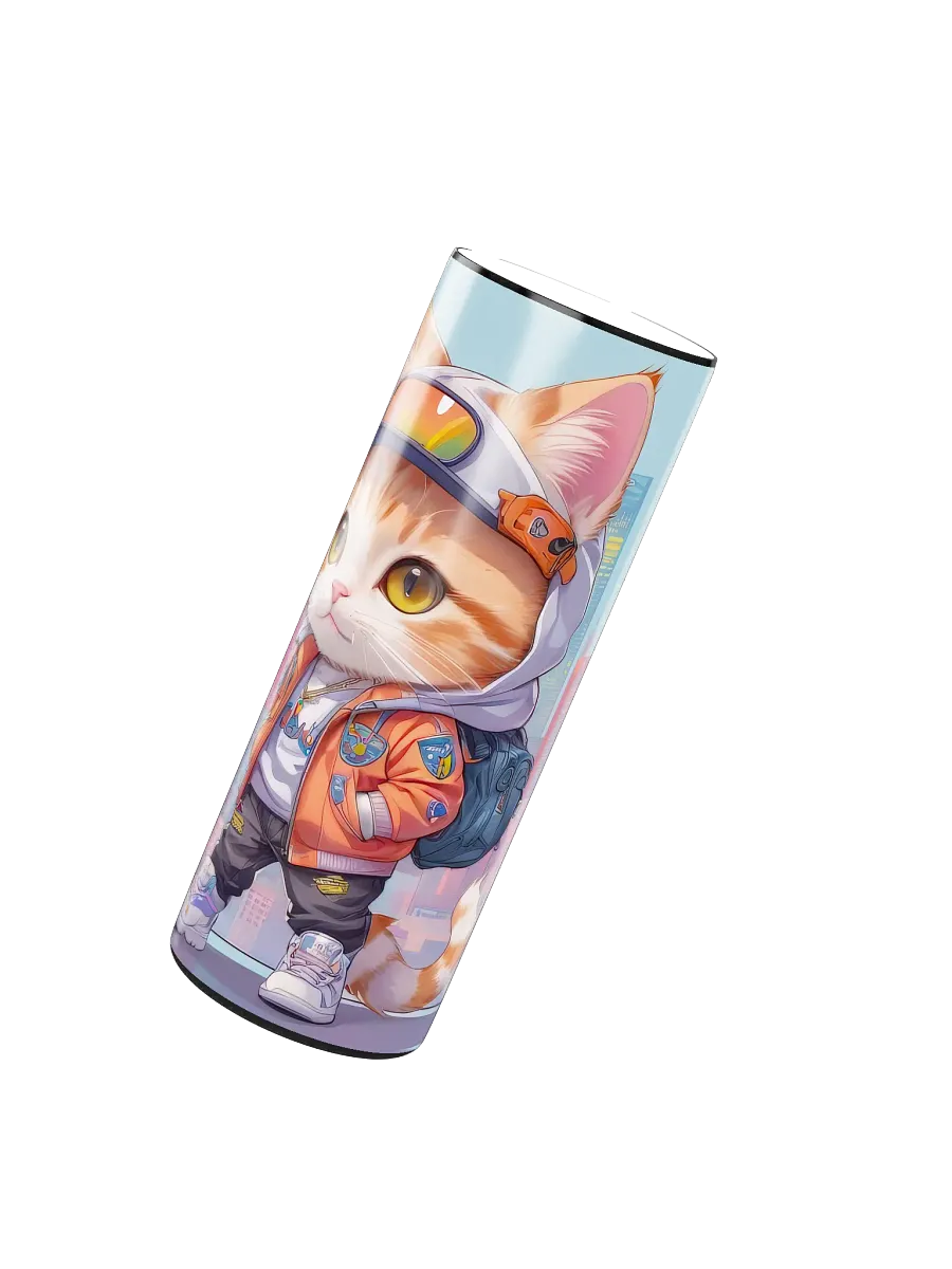 Cute City Kitty Cat 20 oz Skinny Stainless Steel Tumbler - v2 product image (3)