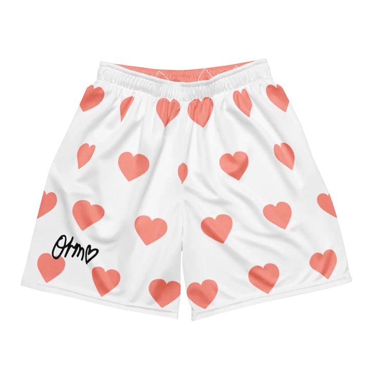 Orm Kornnaphat Unisex Mesh Shorts (White & Pink) product image (1)