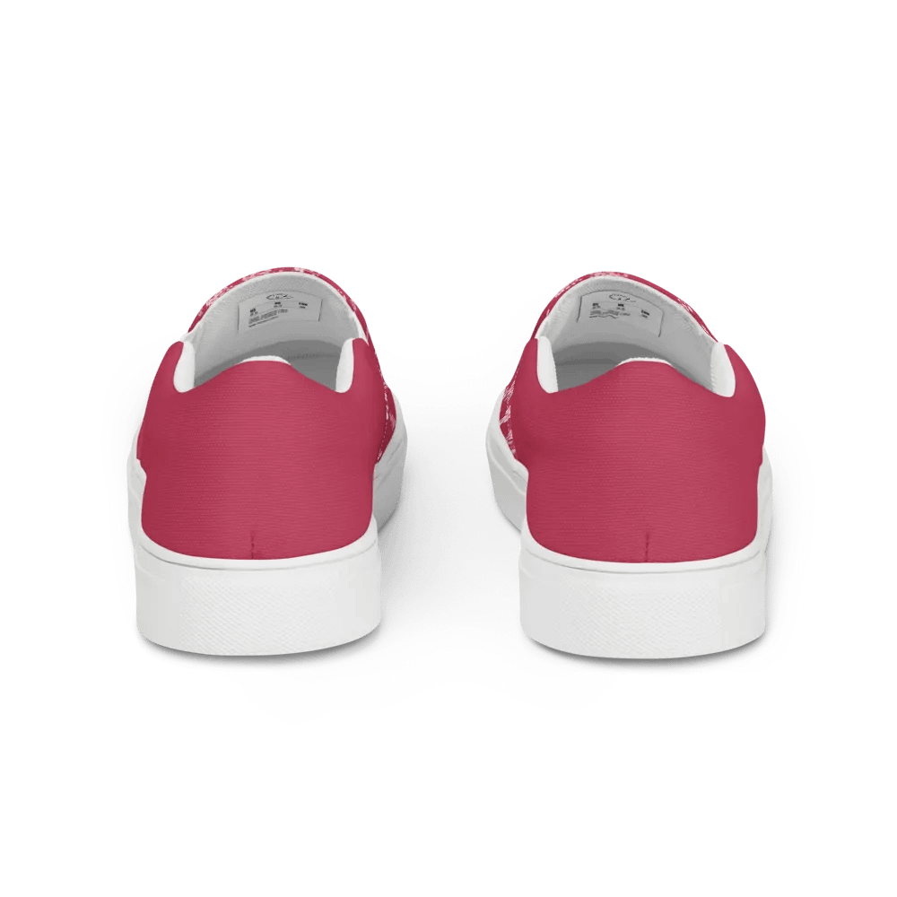 Cherry Blossoms on Magenta Floral Women's Slip-On Canvas Shoes product image (4)