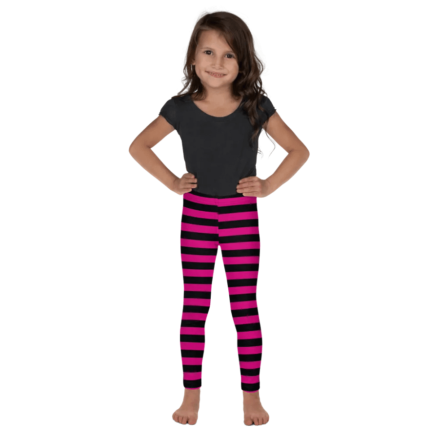 Striped Pink and Purple Kids Leggings product image (5)