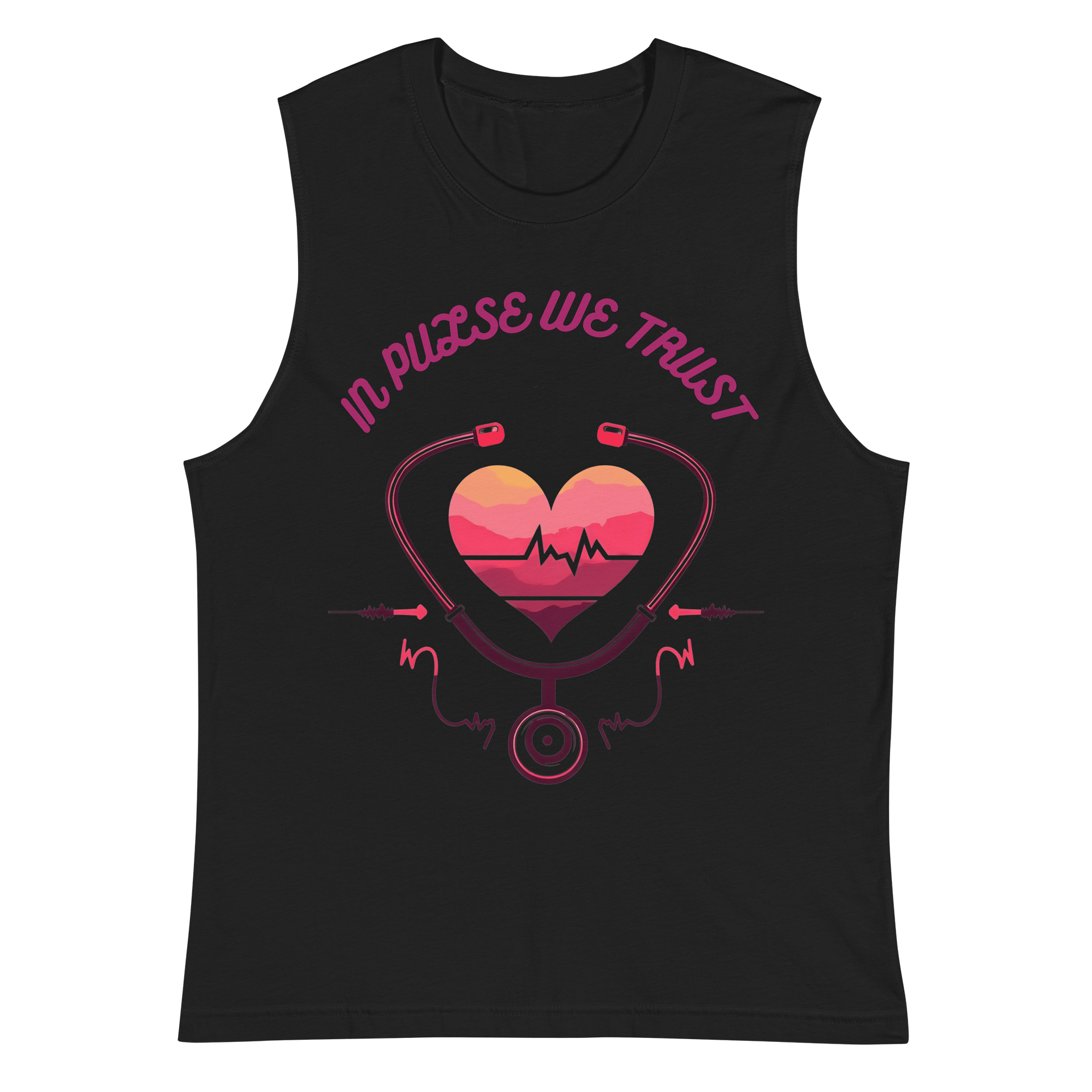 Heartbeat in the stethoscope Muscle Tank product image (3)
