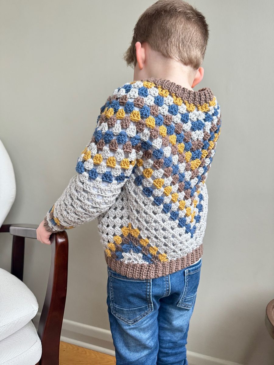 Granny Stitch Child Cardigan Crochet Pattern | Sizes Newborn to 10 Years | PDF Instant Download | Top Down Construction product image (7)