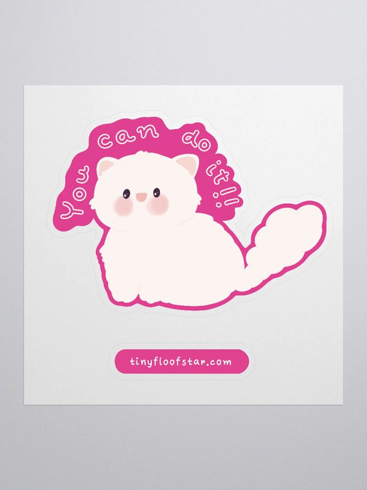 You can do it! Cheering Cat Vinyl Sticker product image (2)