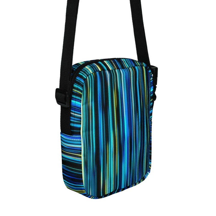 Vibrant Blue lines All-Over Print Crossbody Bag for moms ladies friends safe mobiles product image (2)