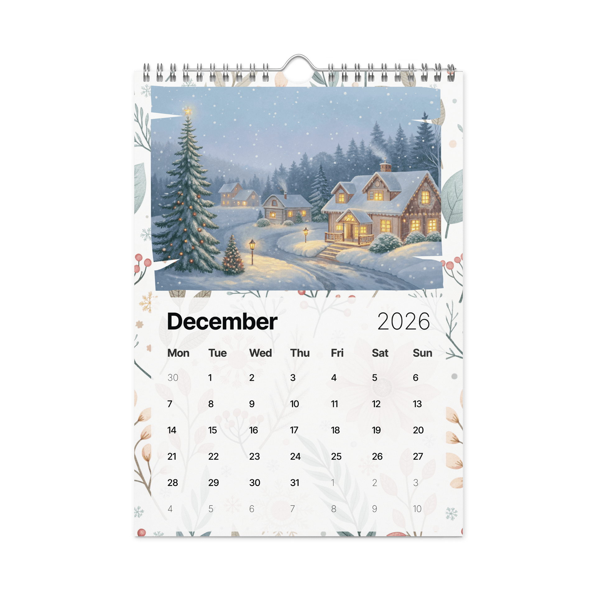 Watercolor Seasonal Scenes Wall Calendar 2026 – A Year of Serene Nature Art in Soft Pastel Watercolors product image (4)