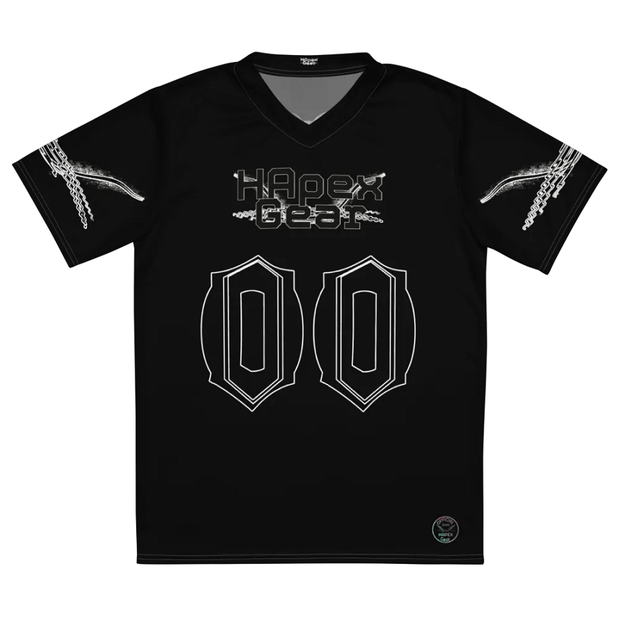 French - Black - Recycled Unisex Sports Jersey - Black HApex Gear Black Logo product image (2)