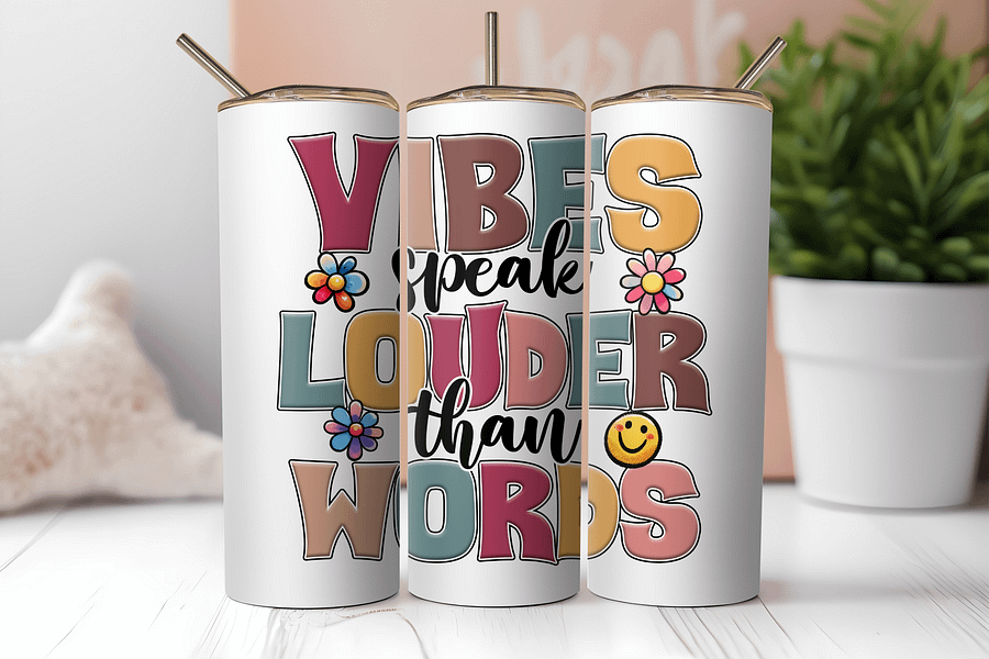 Vibes Speak Louder Stainless Tumbler product image (2)