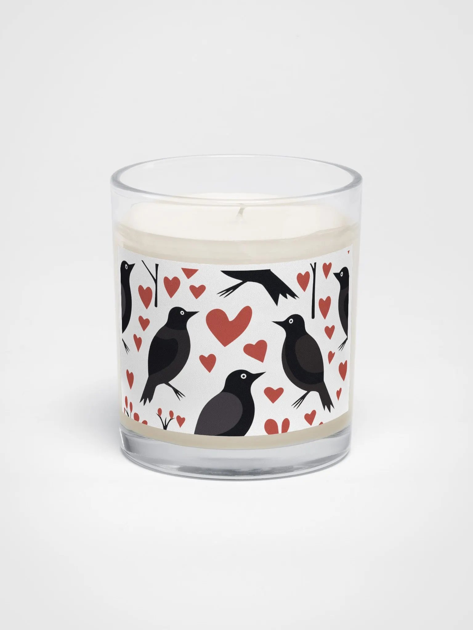 🌙 Enchanting Black Birds & Red Hearts Soy Candle 🕯️ product image (1)