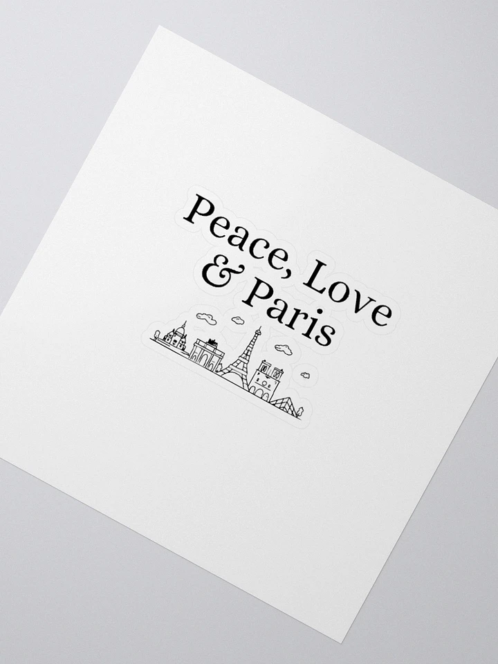 Peace, Love and Paris with Paris Monuments Custom Cut Vinyl Stickers product image (2)