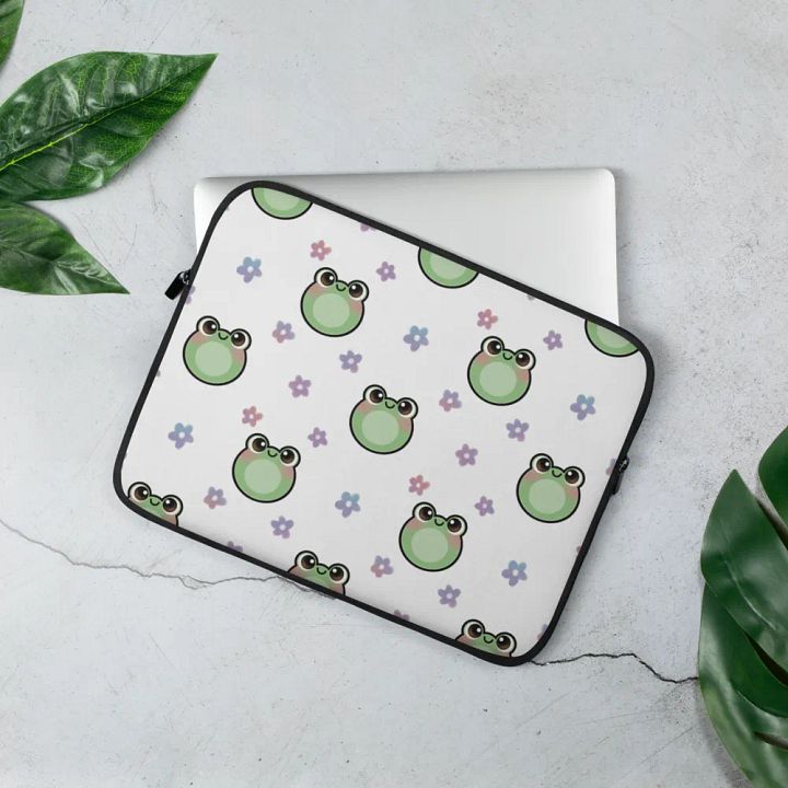 Froggy Pattern Laptop Sleeve (White Background) product image (3)