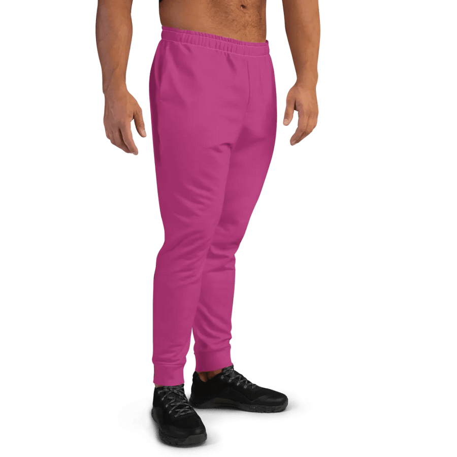 Plain Medium Plum Pink Light Summer Recycled Polyester Premium Men's Joggers by Treasure Pie product image (3)