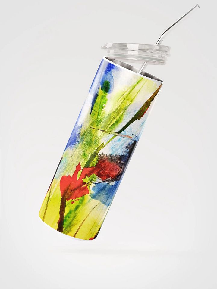 blue watercolour flowers printed on bottle product image (2)