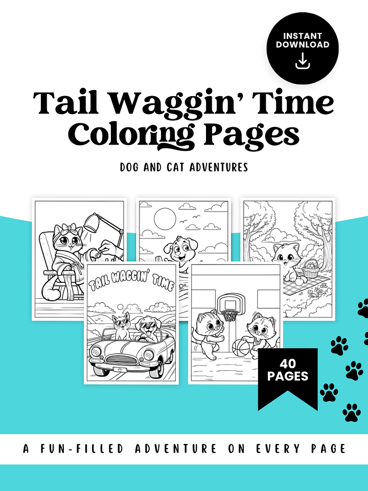 TAIL WAGGIN' TIME COLORING PAGES product image (1)