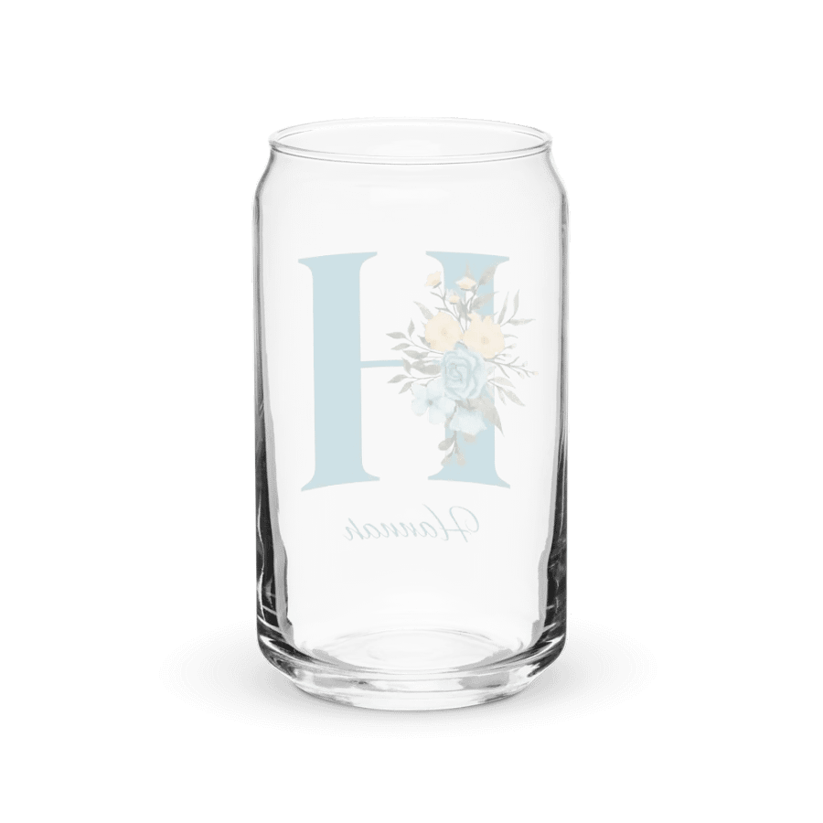 Personalized Floral Monogram Can Glass – Custom Aesthetic Iced Coffee Cup product image (3)