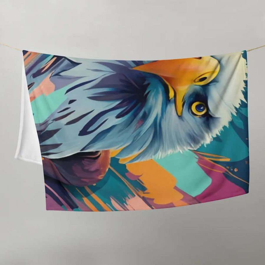 Watercolor 3D Eagle Throw Blanket product image (10)