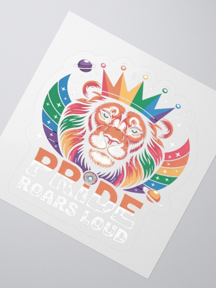 Pride Roars Loud Sticker - Rainbow Lion Design product image (5)