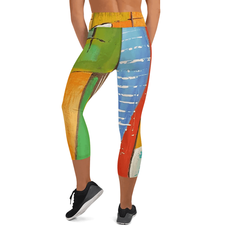 original painting printed on leggings, yoga leggings, work out with style product image (5)