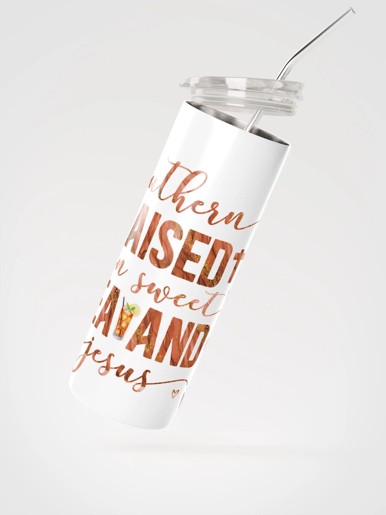 Southern Raised on Sweet Tea and Jesus Christian Stainless Steel Tumbler product image (4)