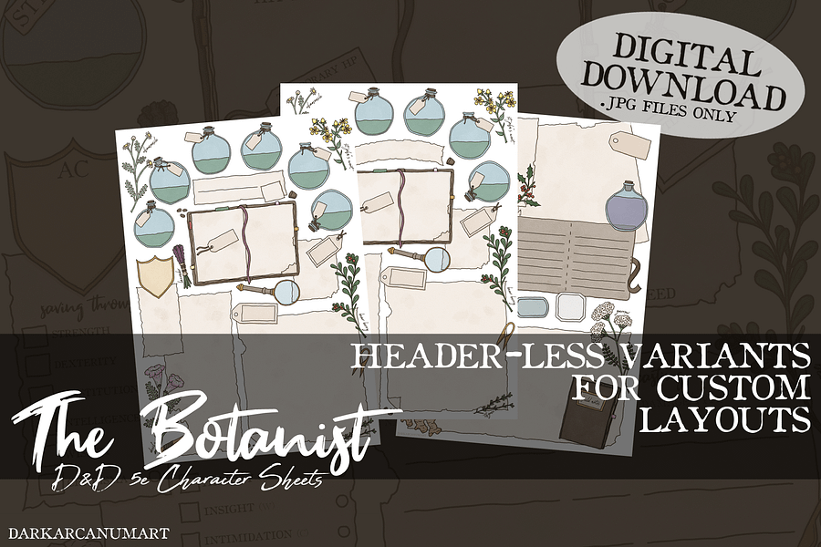 The Botanist - Digital Hand-drawn Character Sheet product image (6)