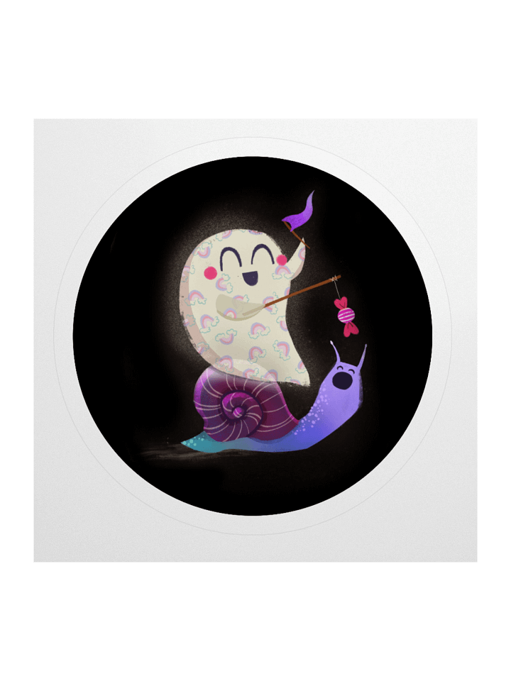 Little Ghost & the Snail Race - Vinyl Sticker product image (2)