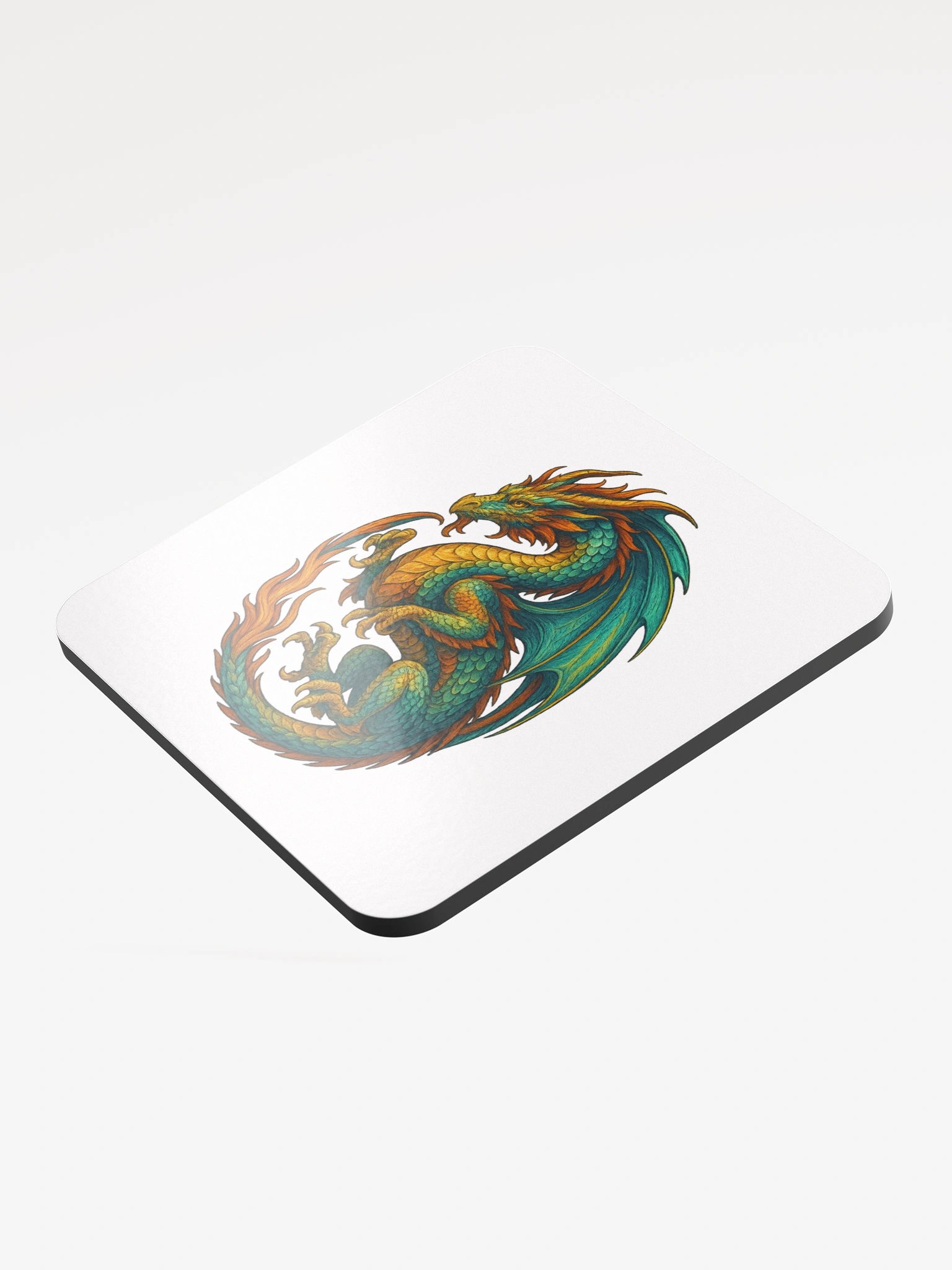 🔥 Colourful Dragon Coaster – On Burgundy Flame 🔥 product image (3)