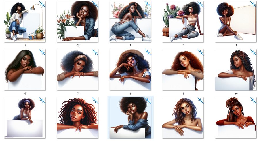 Leave A Sign | Clip Art Collection | African American Women Clip Art product image (4)