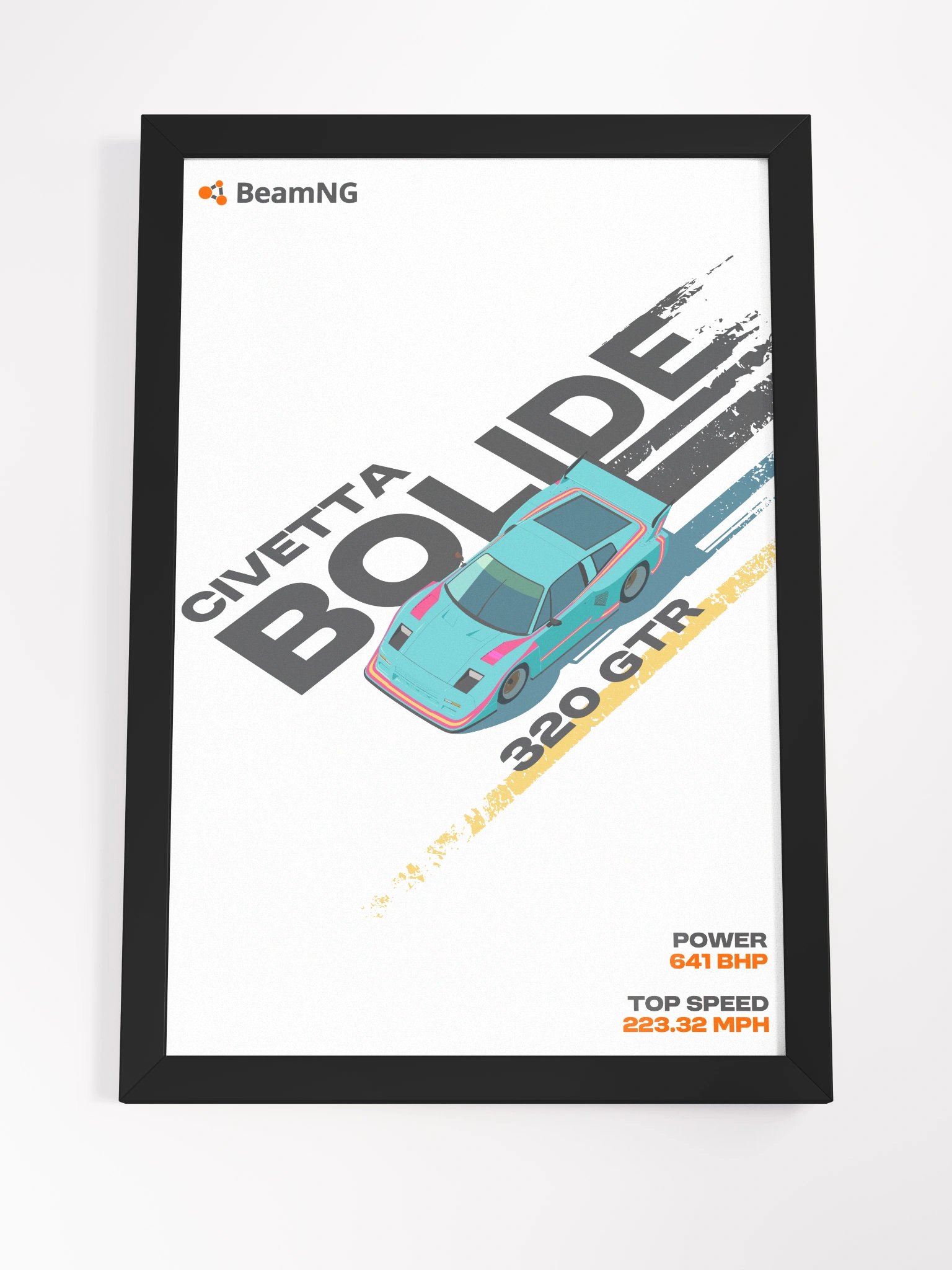 Framed Poster: Civetta Bolide 320 GTR Stylized product image (4)
