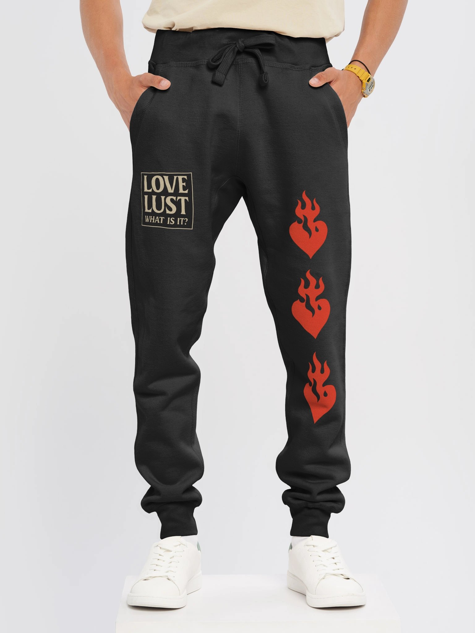 🔥 “LOVE OR LUST” Flame Heart Sweatpants | HQ MAR Streetwear Drop product image (7)