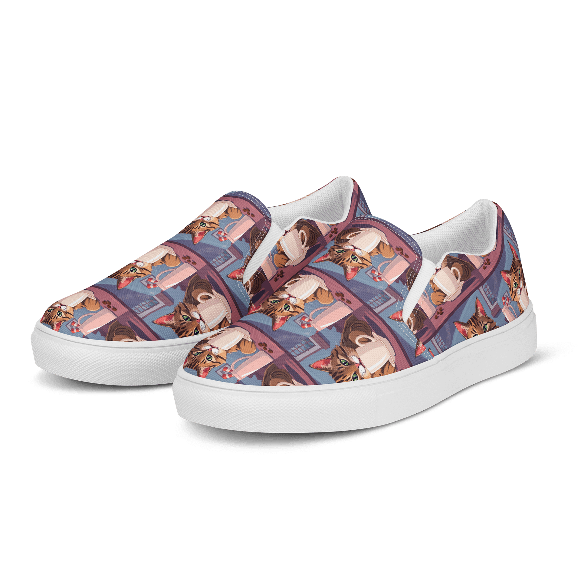 Women's Slip-On Canvas Shoes-Caffeine Cat product image (3)