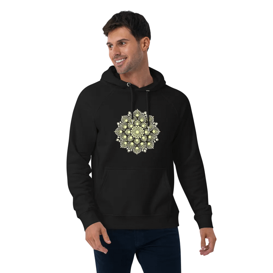 Yellow Dot Mandala Unisex Eco Hoodie product image (3)
