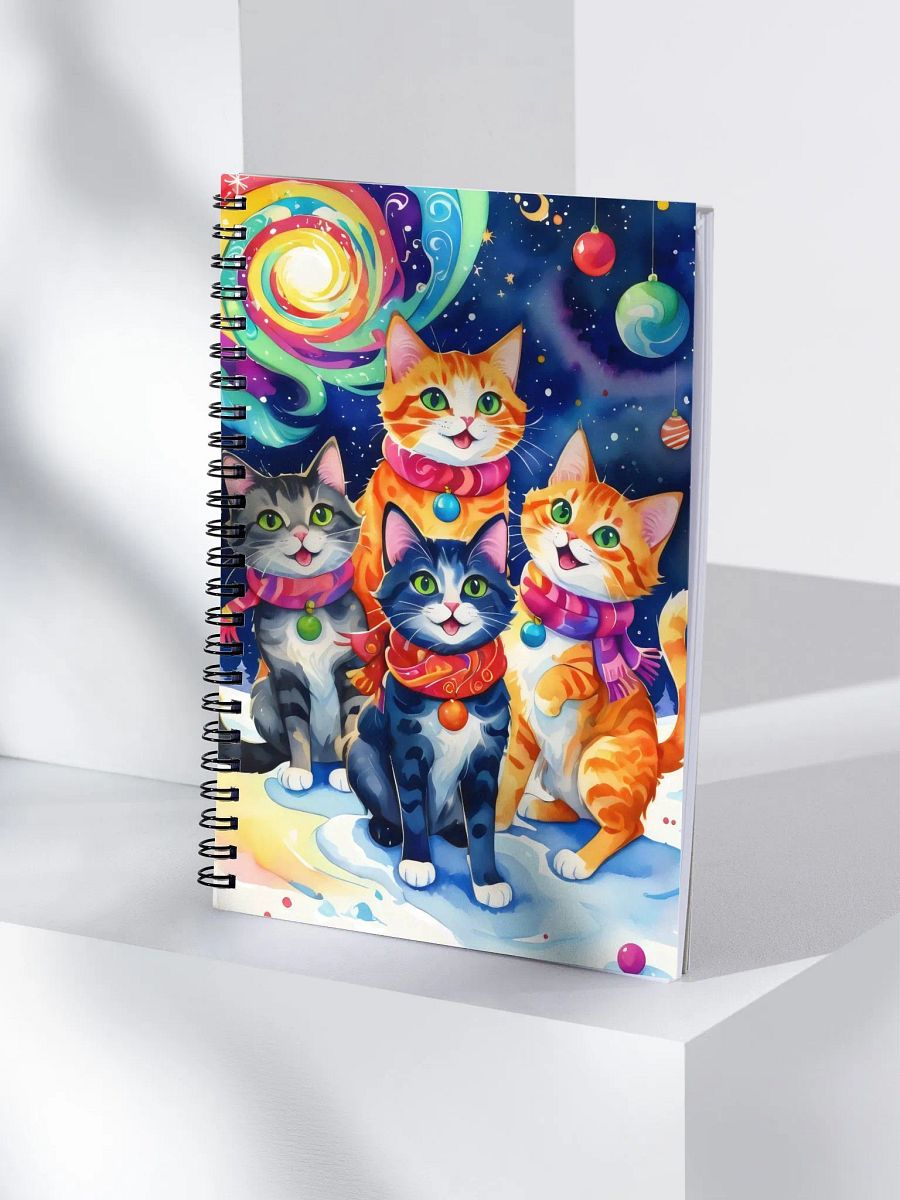 Festive Cats in Scarves Spiral Notebook product image (4)