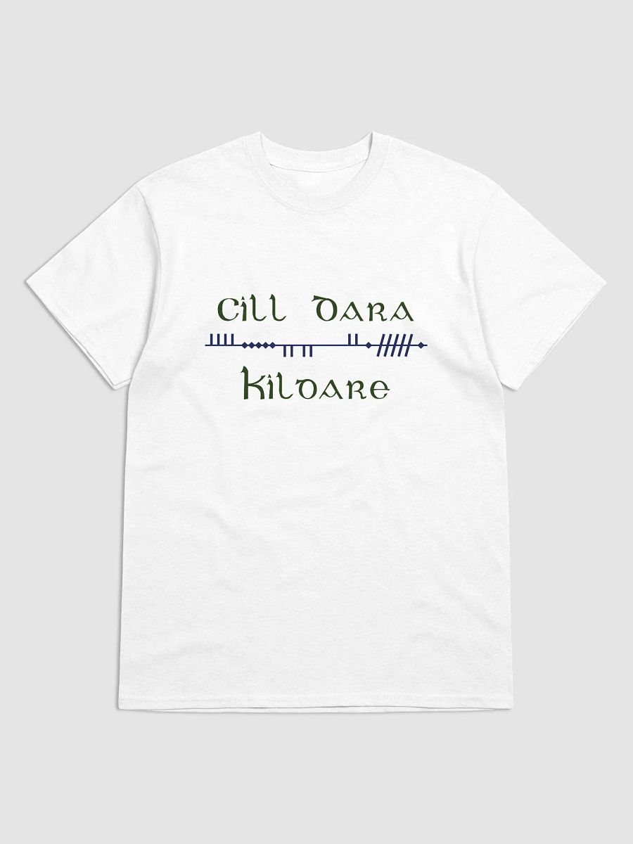 Kildare/Cill Dara Scholastic style Ogham white printed T-shirt product image (1)