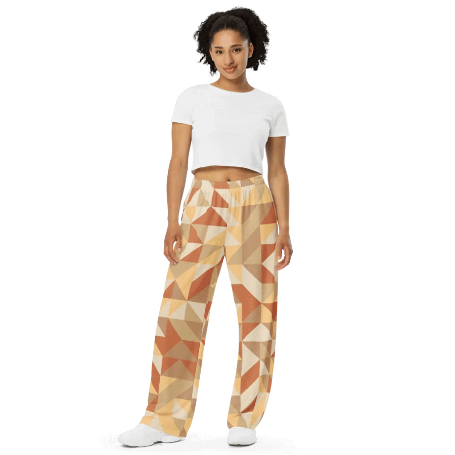 BUIII Dynamic Geometry: Warm Ember Wide-Leg Pants product image (2)
