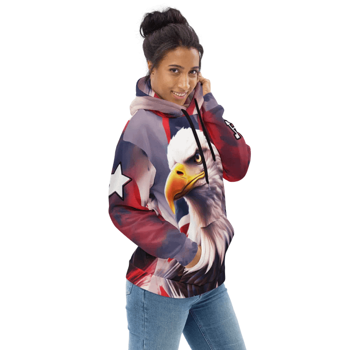 Streetwear Bold Eagel /All-over Print Recycled Unisex Hoodie by Sublicolor product image (1)
