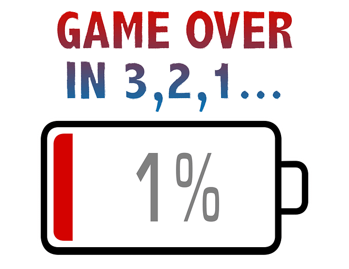 Game Over In 3, 2, 1 with Battery at 1% T-Shirt product image (2)