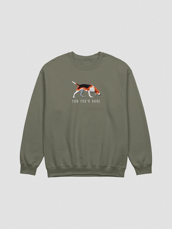 For Fox's Sake Sweatshirt (Embroidered) of an American Foxhound(Tricolor) product image (1)