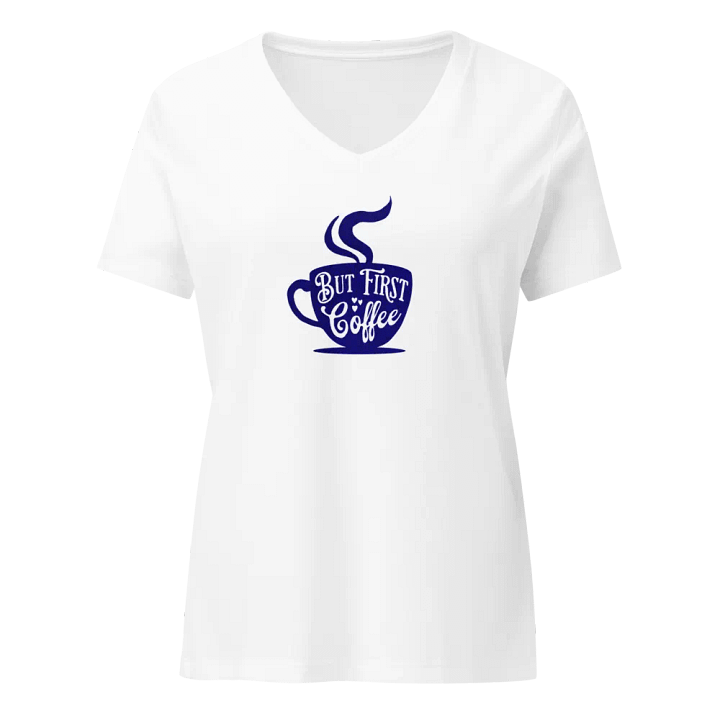 Coffee Lover's Relaxed V-Neck Tee product image (2)