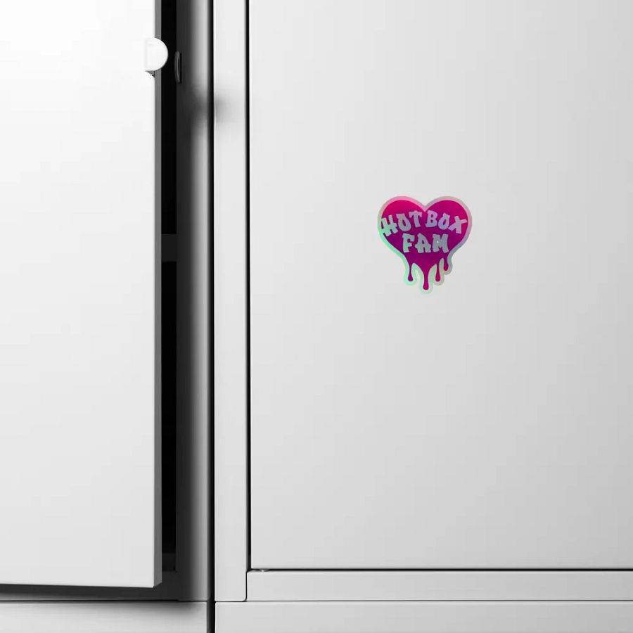 HOT BOX FAM TRANSPARENT HOT PINK LOGO STICKER product image (6)