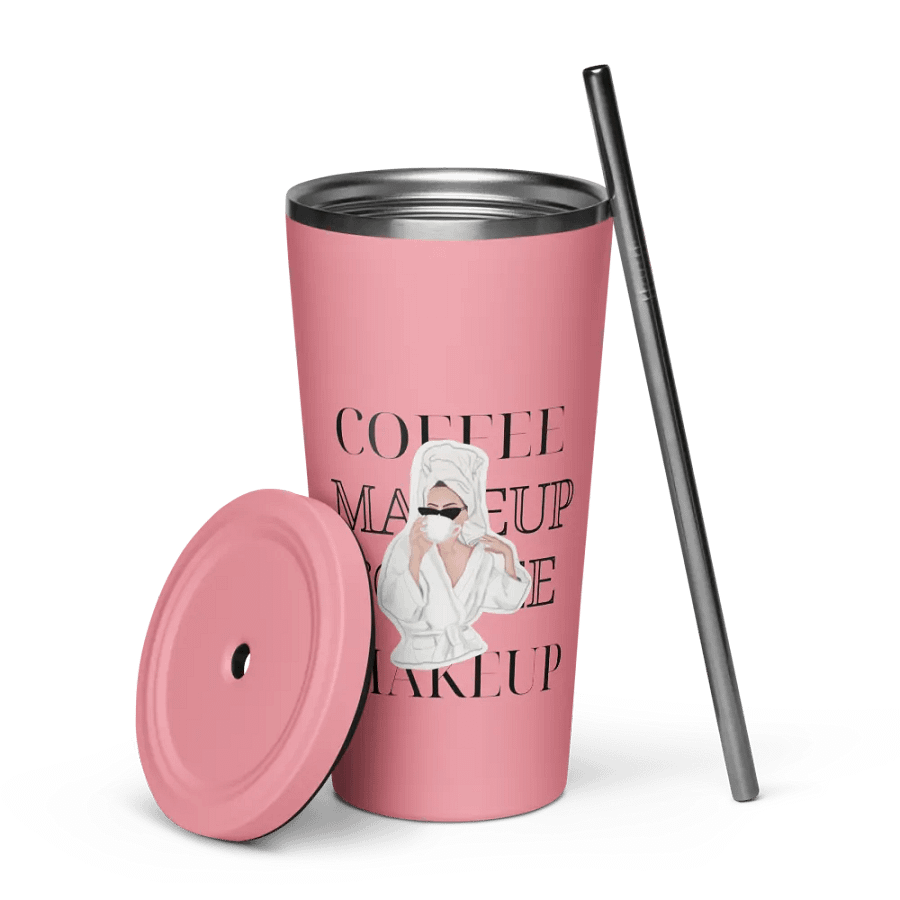 Makeup & Coffee Tumbler With Straw product image (5)