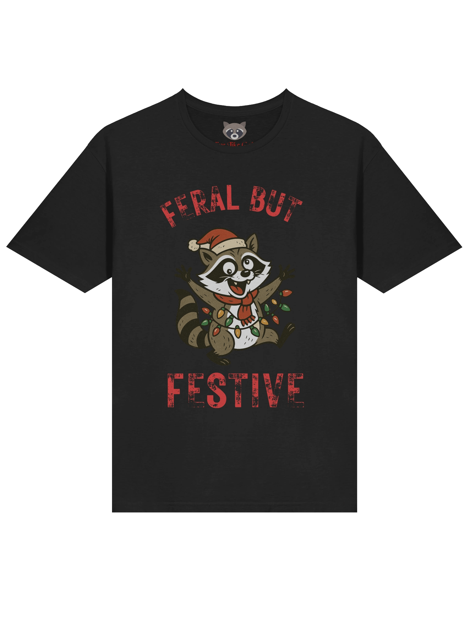 Feral Raccoon Christmas T-Shirt product image (1)
