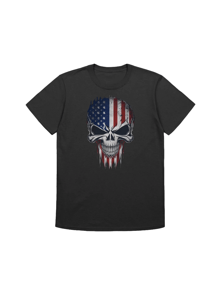 Patriotic Skull Art - Stars, Stripes, and Skulls: Edgy American Pride T-Shirt product image (4)