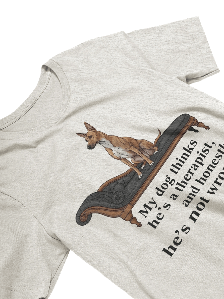 Funny Dog Therapist PNG, "My Dog Thinks He's a Therapist" T-Shirt Mental Health Tee , Dog Lover Gift product image (3)