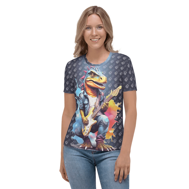 Dinosaur Playing Guitar All Over Print T-shirt product image (2)
