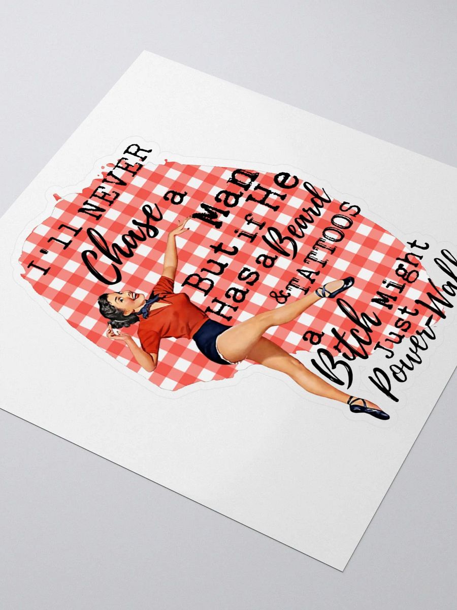 'Pin-up Girl: Beard & Tattoos' Sticker product image (3)