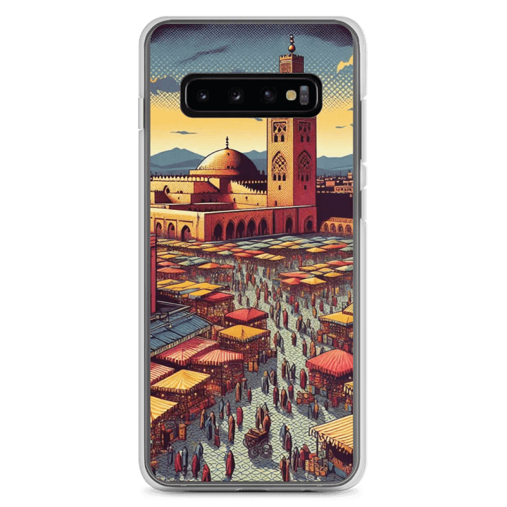 Bustling Bazaar Samsung® Clear Case | AI Design Marrakesch city product image (8)