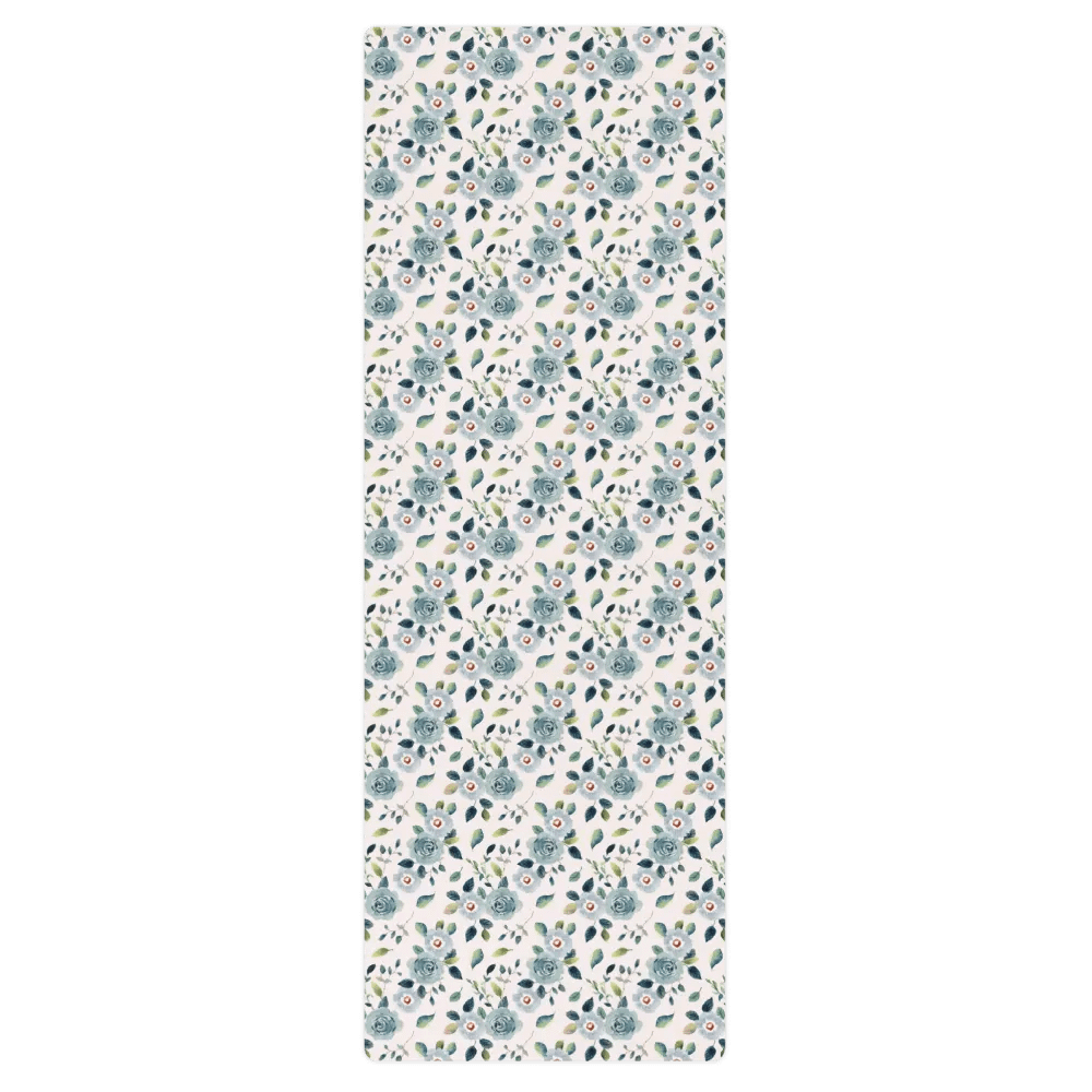 Blue Floral Pattern Yoga Mat product image (2)