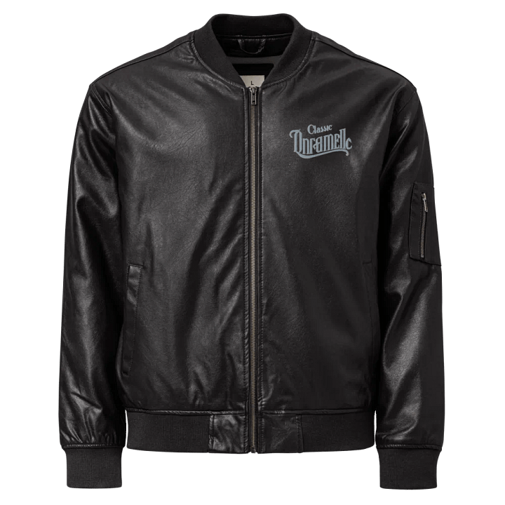Vintage Elegance: Classic Dramelic Faux Leather Bomber Jacket product image (1)