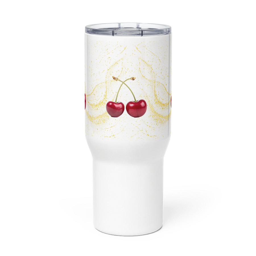 Golden Cherry Bliss Travel Mug gift for trendy ladies girls moms colleagues product image (3)